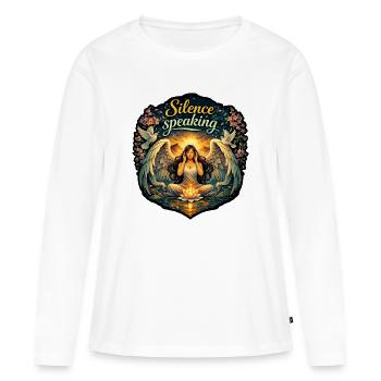Silence Speaking: Angel Meditation - Women's Premium Organic Long Sleeve Shirt - white - Front - Julia (174cm)