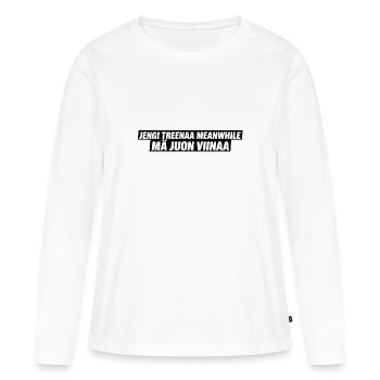 Le gang fait du sport pendant que moi je bois de l’alcool - T-shirt manches longues Premium bio Femme - blanc - Devant - Julia (174cm)