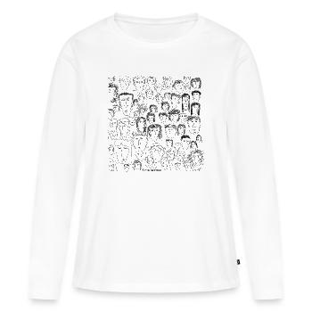 Visages neutres de 1 minute (1) - T-shirt manches longues Premium bio Femme - blanc - Devant - Julia (174cm)