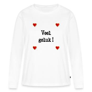 Adieu bonne chance - T-shirt manches longues Premium bio Femme - blanc - Devant - Julia (174cm)