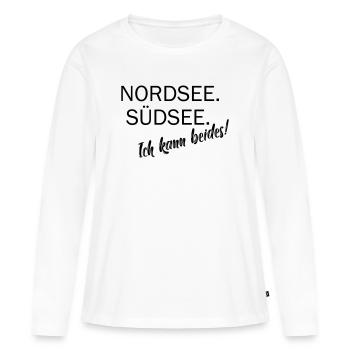 Mer du Nord. Mers du Sud. Je peux faire les deux. - T-shirt manches longues Premium bio Femme - blanc - Devant - Julia (174cm)