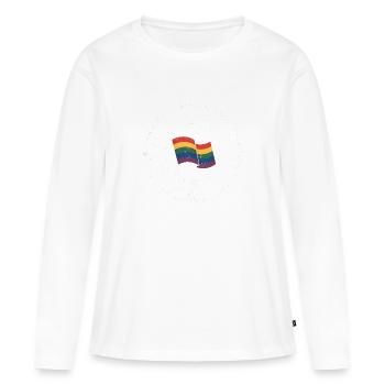Antifa - Antifascist Merch - Frauen Premium Bio Langarmshirt - Weiß - Vorne - Julia (174cm)