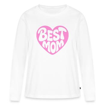 Beste Mama Herzdesign - Frauen Premium Bio Langarmshirt - Weiß - Vorne - Julia (174cm)