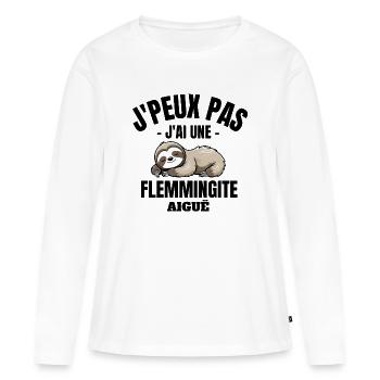 Faulheit, Müdigkeit, Ruhe - Frauen Premium Bio Langarmshirt - Weiß - Vorne - Julia (174cm)