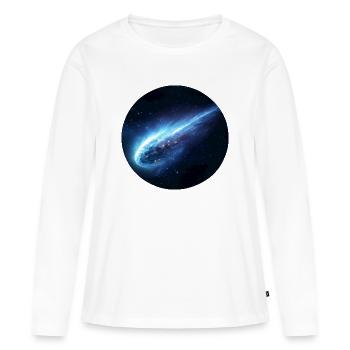 Astronomie Comète Spatiale Queue en Ligne - T-shirt manches longues Premium bio Femme - blanc - Devant - Julia (174cm)