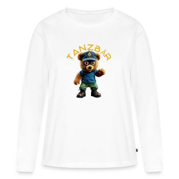 Tanzbär Maskottchen - Frauen Premium Bio Langarmshirt - Weiß - Vorne - Julia (174cm)