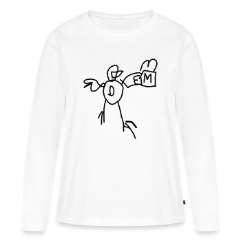 Canard avec menu de restauration rapide - T-shirt manches longues Premium bio Femme - blanc - Devant - Julia (174cm)