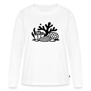 Océan récif corallien - T-shirt manches longues Premium bio Femme - blanc - Devant - Julia (174cm)