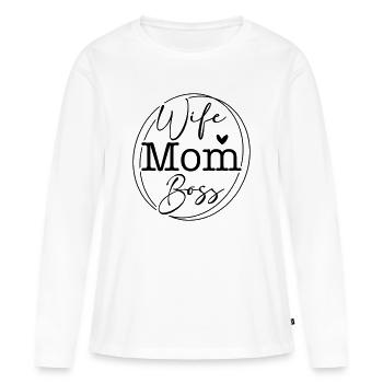 SVG – Empowerment Design Wife - Frauen Premium Bio Langarmshirt - Weiß - Vorne - Julia (174cm)