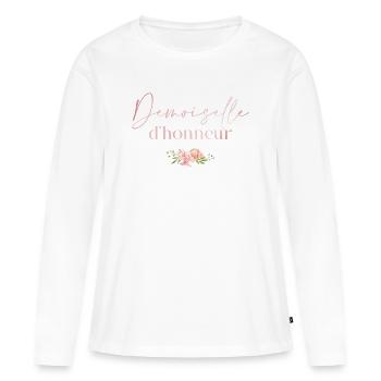 Floral Bridesmaid - Women's Premium Organic Long Sleeve Shirt - white - Front - Julia (174cm)