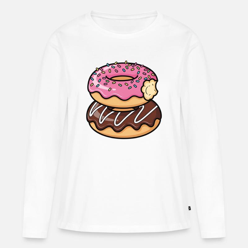 Sweet Stack Donuts Pop Art - Frauen Premium Bio Langarmshirt - Weiß