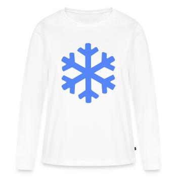Flocon de Neige de Cristal d’Hiver - T-shirt manches longues Premium bio Femme - blanc - Devant - Julia (174cm)