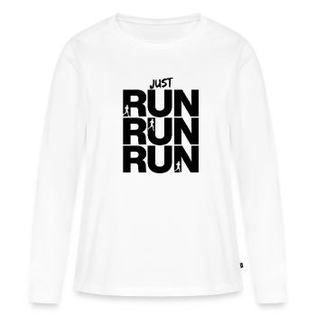 COURS, COURS, COURS – VAS-Y ! - T-shirt manches longues Premium bio Femme - blanc - Devant - Julia (174cm)