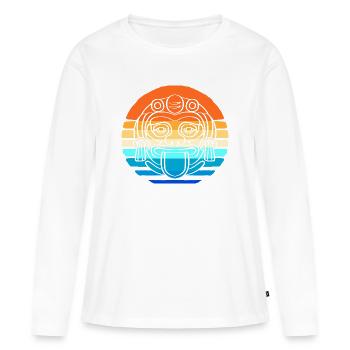 Calendrier maya inca aztèque - T-shirt manches longues Premium bio Femme - blanc - Devant - Julia (174cm)