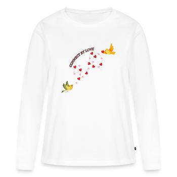 Liés par l’amour - T-shirt manches longues Premium bio Femme - blanc - Devant - Julia (174cm)