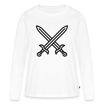 combat épée - T-shirt manches longues Premium bio Femme - blanc - Devant - Julia (174cm)