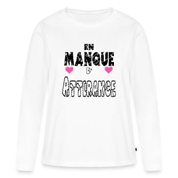 En Manque d'Attirance - T-shirt manches longues Premium bio Femme - blanc - Devant - Julia (174cm)