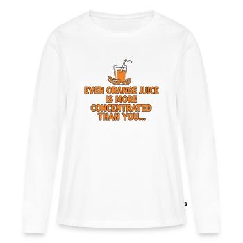 Concentration de jus d’orange, drôle de dicton. - T-shirt manches longues Premium bio Femme - blanc - Devant - Julia (174cm)