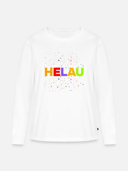 HELAU, KONFETTI EXPLOSION! - Frauen Premium Bio Langarmshirt - Weiß