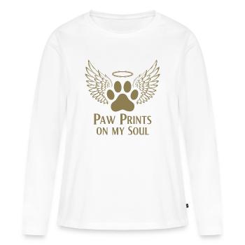 Pug Dog Nuage Ailes d’Ange Adieu Deuil - T-shirt manches longues Premium bio Femme - blanc - Devant - Julia (174cm)