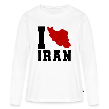 J’aime l’Iran - T-shirt manches longues Premium bio Femme - blanc - Devant - Julia (174cm)
