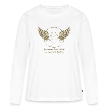 Pug Dog Nuage Ailes d’Ange Adieu Deuil - T-shirt manches longues Premium bio Femme - blanc - Devant - Julia (174cm)