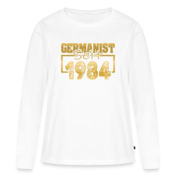 Uni 1984 - Frauen Premium Bio Langarmshirt - Weiß - Vorne - Julia (174cm)