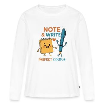 Note & Write Perfect Couple - Frauen Premium Bio Langarmshirt - Weiß - Vorne - Julia (174cm)