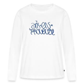 T-shirt Aix-en-Provence en Créatif - T-shirt manches longues Premium bio Femme - blanc - Devant - Julia (174cm)