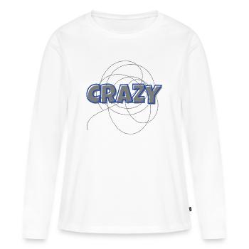 Crazy - Frauen Premium Bio Langarmshirt - Weiß - Vorne - Julia (174cm)