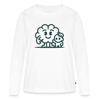 Friendly Cloud Duo Illustration - T-shirt manches longues Premium bio Femme - blanc - Devant - Julia (174cm)