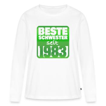 Sister 1983 - T-shirt manches longues Premium bio Femme - blanc - Devant - Julia (174cm)