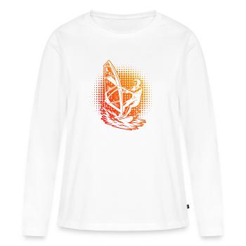 Conception compacte de planche à voile pour la planche à voile - T-shirt manches longues Premium bio Femme - blanc - Devant - Julia (174cm)