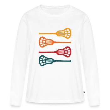 Lacrosse Stick Lacrosse - Frauen Premium Bio Langarmshirt - Weiß - Vorne - Julia (174cm)