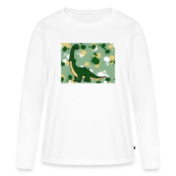 Brachiosaurus Dino - T-shirt manches longues Premium bio Femme - blanc - Devant - Julia (174cm)