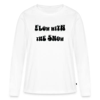 Flux avec la neige - T-shirt manches longues Premium bio Femme - blanc - Devant - Julia (174cm)