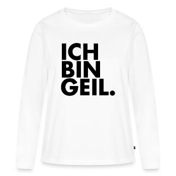 Je suis excité. - T-shirt manches longues Premium bio Femme - blanc - Devant - Julia (174cm)