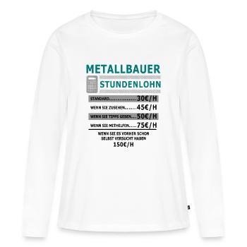 Soudeurs Métallurgistes Salaires horaires Soudage - T-shirt manches longues Premium bio Femme - blanc - Devant - Julia (174cm)
