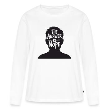 The Answer is Nope - Women's Premium Organic Long Sleeve Shirt - white - Front - Julia (174cm)