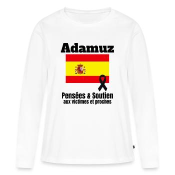 Espagne, Spain, drapeau Espagnol - T-shirt manches longues Premium bio Femme - blanc - Devant - Julia (174cm)