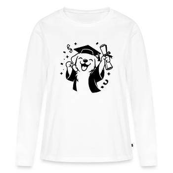 Dog with diploma - Women's Premium Organic Long Sleeve Shirt - white - Front - Julia (174cm)