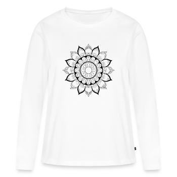 mandala - T-shirt manches longues Premium bio Femme - blanc - Devant - Julia (174cm)