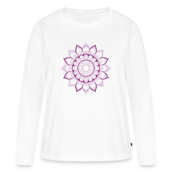 Mandala - Frauen Premium Bio Langarmshirt - Weiß - Vorne - Julia (174cm)