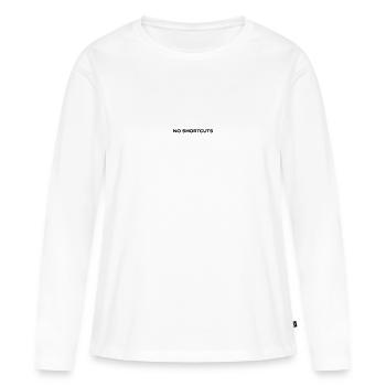 No shortcut typography - Women's Premium Organic Long Sleeve Shirt - white - Front - Julia (174cm)