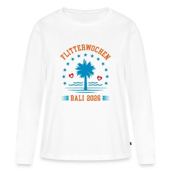 Lune de miel Bali 2026 Lune de miel Indonésie - T-shirt manches longues Premium bio Femme - blanc - Devant - Julia (174cm)