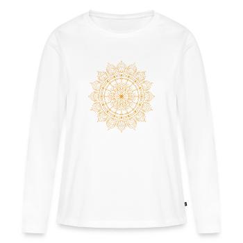 mandala - T-shirt manches longues Premium bio Femme - blanc - Devant - Julia (174cm)