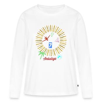 Cercle magique de la plage d’Antalya - T-shirt manches longues Premium bio Femme - blanc - Devant - Julia (174cm)