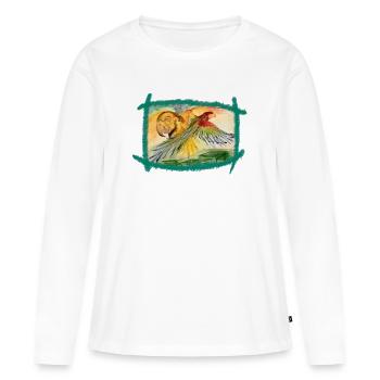 Aras over the rainforest - Women's Premium Organic Long Sleeve Shirt - white - Front - Julia (174cm)