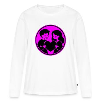 Relation de couple - T-shirt manches longues Premium bio Femme - blanc - Devant - Julia (174cm)