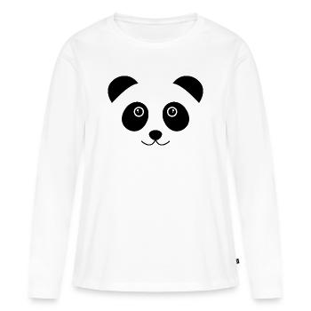 Visage de panda - T-shirt manches longues Premium bio Femme - blanc - Devant - Julia (174cm)